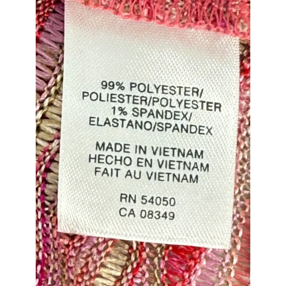 Jones New York Collection Pink Red Space Dye Open Front Cardigan Sweater Sz L